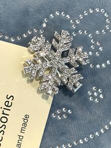 6/10/20 piezas Pinzas para el cabello de mujer con perlas en forma de copo de nieve plateadas, pasadores con rhinestones, pinzas de cocodrilo para el flequillo, accesorios elegantes para uso diario, Navidad, Año Nuevo, pinzas de garra, pinzas para el cabello, pasadores para el cabello, pinzas de cocodrilo para el cabello, accesorios de invierno, accesorios para rave, looks de fiesta, accesorios para el cabello - Plateado - Ver 9