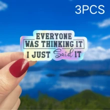 Everyone Was Thinking It I Just Said It Sticker Sarcastic Stickers Funny Sacarsm Sassy Quotes Waterproof Die-Cut Vinyl Laptop Sticker, Water Bottle Sticker, Funny Car Birthday Gifts For Her Him,School Supplies,Back To School Scrapbook Supplies Funny Stickers Laptop Stickers Kindle Phone Stickers - Multicolor - View 16