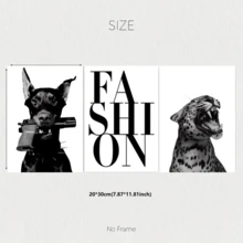 三幅无框帆布海报，现代艺术风格，以灵缇犬和豹子为主题，时尚艺术印刷品，适合卧室、客厅、厨房、走廊等墙面装饰，现代时尚家居装饰礼品，2D平面设计，是房间装饰的完美之选。