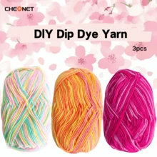 3 团柔软渐变色纱线，钩针和针织纱线，适合日常 DIY 钩针和针织毛衣、围巾、帽子、DIY 工艺品，50 克 * 3，适合初学者