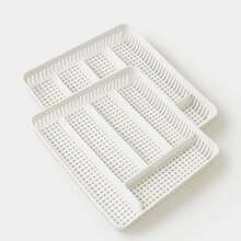 DuVlo 2 Organizadores De Cubiertos Diferentes Colores Y Modelos - 5 compartimientos blanco - Ver 7