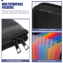 Flame Resistant Organ Folder Keep Documents Secure Store And Organize Important Files Protect Documents Bag Durable And Reliable Flame Resistant Document Storage A Must-Have For Home And Office Fire Suitable For Storing A4 Documents Passports Cash And Valuables Tote Bag Expand Folder - Black - View 5
