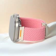 1Pc Braided Elastic Nylon Strap, Compatible With Apple Watch Series11 42mm 46mm For Men And Women,Compatible WithUltra 49mm 45mm 44mm 46mm 42mm 41mm 40mm 38mm Ultra 2/Ultra, Casual And Soft Nylon Elastic Woven Strap, Compatible With Single Loop Hook And Loop Adjustable 10/9/8/7/6/5/4/3/2/1/SE