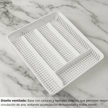 DuVlo 2 Organizadores De Cubiertos Diferentes Colores Y Modelos - 5 compartimientos blanco - Ver 3