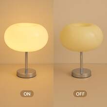Modern Apple Glass Table Lamp Led Tricolor Light Usb Metal Base Bedside Nightstand Lamp Living Room Bedroom Home Decoration