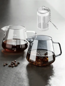 1 pezzo Set da caffè in vetro: Progettato con una bocca larga per un uso facile, perfetto per preparare il caffè e infondere il tè, adatto facilmente per bustine di tè e infusori. Realizzato in vetro di alta qualità, offre una chiara visibilità durante la preparazione, è durevole e ideale per l'uso quotidiano. Perfetto per casa, ufficio o piccoli raduni, eccelle nella preparazione di un caffè ricco, tè in foglie aromatico o infusioni pratiche con bustine di tè.