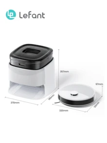 Robot aspirapolvere LEFANT M3L con potenza di aspirazione di 12000 Pa, svuotamento automatico, navigazione LiDAR, rilevamento tappeti, controllo APP di 220 minuti, autonomia di 8 settimane. - Grigio argento chiaro - Visualizzare 11