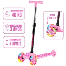 JustFun Children's Scooter 3 Led Wheels Foldable Kids Pink Scooter Kids - 淺粉色 - 查看 4
