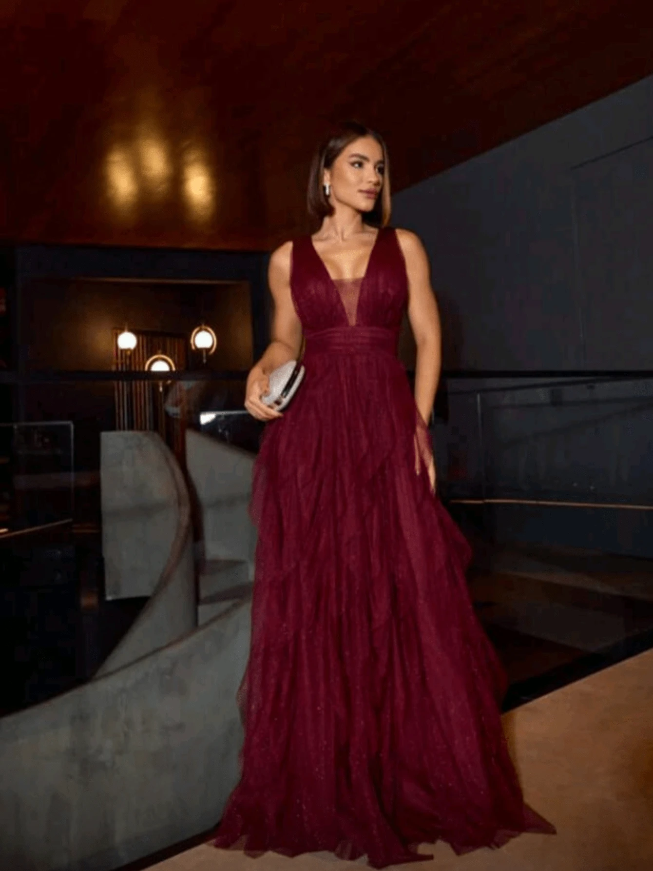 Long Dress Graduation Party Wedding Guest Godmother - Redwood - View 1