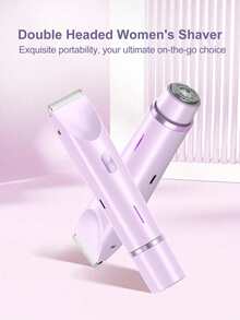 二合一电动女士剃毛器，配备锋利陶瓷刀片，可快速去除身体多个部位的毛发，防水设计，干湿两用，强劲马达带来顺滑脱毛体验，是比基尼线和旅行的必备工具。