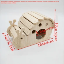 1 Peça Dormitório de Madeira Sólida para Hamster, Prancha de Estiletes, Vila Dupla Camada Urso Dourado, Vila de Madeira Sólida para Hamster, Suprimentos para Hamster, Labirinto e Esconderijo de Madeira Multiambiente para Hamster, Escada de Três Cômodos, Brinquedos de Madeira Sólida Multiambiente para Hamster, Etc. Fornece Atividades Divertidas e Suprimentos de Nidificação Confortáveis para seus Animais de Estimação