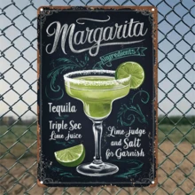 1pc Metal Sign Plate Vintage Style 2D Wall Art Decor, Retro Art Poster Plaque, Home Decor Gift, Creative DIY Art For Indoor/Outdoor, Home, Garden, Bar, Cafe, Club, Office, Street, Patio, Beach, Gallery, Gym, Garage, Laundry Room, Man Cave, Bathroom, Farm, Cabin, Etc. Random Hole Style