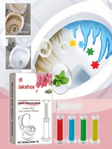 4 piezas/3 piezas Desodorante en gel para inodoro, Limpiador y desodorante de inodoro con estampado floral, Limpiador de inodoro, Gel desodorante, Ambientador de baño, Apto para inodoro, baño, artículos de limpieza