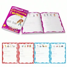 Cuaderno de práctica de escritura a mano del alfabeto y números en inglés, adecuado para el entrenamiento de caligrafía de estudiantes, recompensas para estudiantes - Multicolor - Ver 4