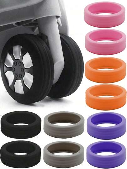 1/4/8 Pcs Wheel Protector , Travel Luggage Universal Wheel Protector, Travel Accessories, Luggage Wheel Protector, Shockproof Silent Noise Reduction And Wear-Resistant Silicone Luggage Wheel Protector, Trolley Case Roller Protector Bag For School School Accessories School Stuff