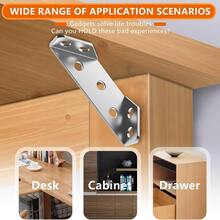 10 szt. wytrzymałych metalowych wsporników narożnych (z 70 śrubami w zestawie), wsporniki stolarskie w kształcie litery L ze stali nierdzewnej, wielofunkcyjne, trwałe, odporne na rdzę łączniki meblowe – łatwe w montażu i instalacji, montaż mebli | wsporniki narożne | wsporniki ze stali nierdzewnej, narzędzia do obróbki drewna