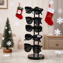 1pc Eyewear Display Stand, Fashion Glasses Storage Rack, Glasses Holder, Display Bracket, Metal Frame With Wooden Base Glasses Rack, Glasses Holder, Fashion Glasses Rack, Eyewear Storage Rack, Suitable For Home Bedroom, Table, Desk, Vanity, Etc. - Multicolor - View 4