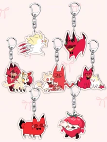 1 móc khóa Acrylic hoạt hình Anime, móc khóa hình quả bí ngòi in hình Vicky Charlie Alastor, móc khóa xe hơi. Phụ kiện túi xách hàng ngày, móc khóa túi xách, dây đeo, móc chìa khóa. Lý tưởng cho bạn trai, bạn gái, thành viên gia đình, bác sĩ, y tá, quà tặng tiệc tùng, trang trí điện thoại di động, v.v. Móc khóa túi xách Giáng sinh, phụ kiện xe hơi, ý tưởng quà tặng cho giáo viên, chị gái - Nhiều màu - Xem 1