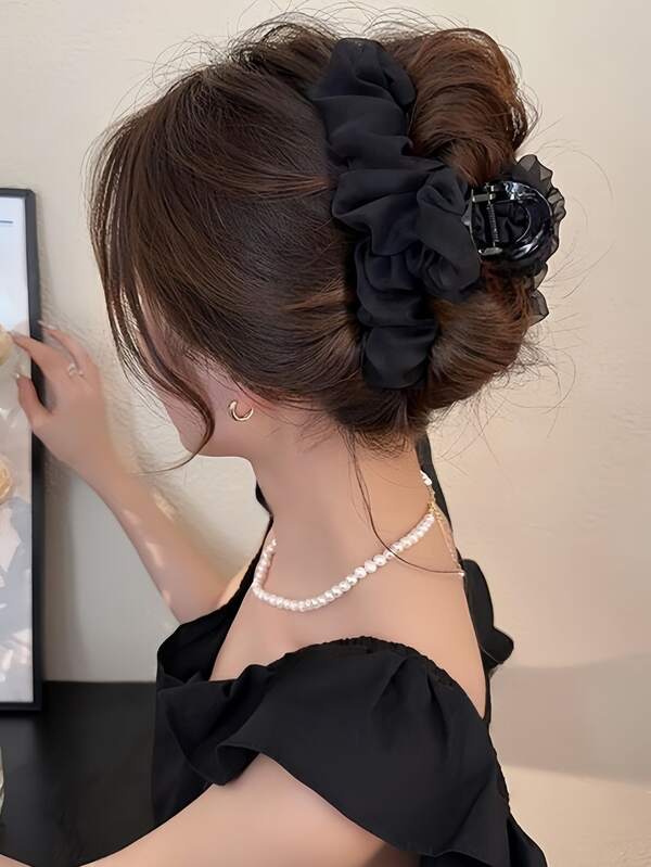 1pc Elegant Chiffon Bubble Hair Claw Clip Winter Hair Accessories Fashion Hair Clutch Eleg Hair Clips