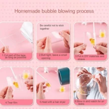 儿童纳米胶带泡泡套装，包含发光、粘土、可爱贴纸和配件工具纳米泡泡胶带套装，适合儿童、青少年和女孩纳米胶带工艺品（配件包颜色随机） - 彩色 - 查看 8