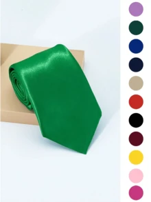 1 corbata de hombre, corbata de unicolor con cara fresca, de moda, simple y versátil, adecuada para bodas, celebraciones y trajes diarios, apta para todas las estaciones