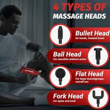 Upgraded Massage Gun, Suitable For Full-Body And Arm And Back Massage. 6/32-Speed Deep Tissue Massage Gun, Four Changeable Heads, Multiple Ways To Relax Muscles. Handheld Electric Muscle Massager, Suitable For Muscle Relaxation During Exercise And Fitness. Mini Version And Upgraded Version Available, Convenient And Durable, Exercise Helper - Black - View 10
