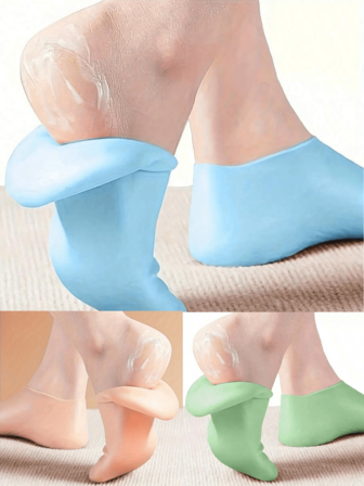 1 Pair Of Silicone Moisturizing Foot Socks For Dry Cracked Feet Care Socks Massage Moisturizing Gel Socks Pedicure Socks Tool Gift For Mother Three Colors Optional.