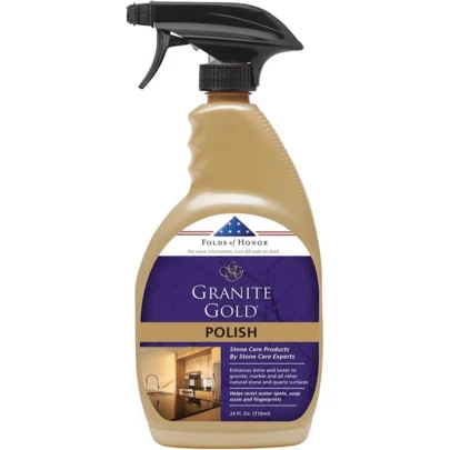 Granite Gold Polish Spray, Streak-Free Shine For Granite, Quartz, Marble, Travertine, Natural Stone Countertops, 24 Fl Oz (Pack Of 1)