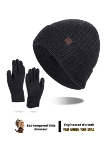 1/2/3件男士冬季保暖帽子、围巾、手套套装，新款加厚针织帽，保暖针织滑雪面罩，适合秋冬季户外活动、露营、钓鱼、徒步旅行、旅行、度假