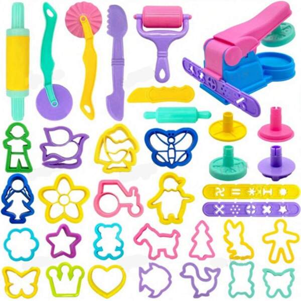 Conjunto de ferramentas de modelagem de argila para crianças de 1/6/9/10/12/26 peças - Inclui cortadores de animais e acessórios, plástico durável, multicolorido