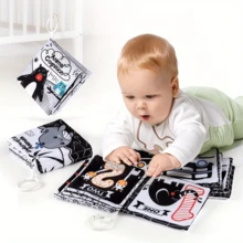 Tear-Resistant Cloth Book For Babies, Tail Sound Early Education Toy Gift, 0-12 Months Boys Girls Newborns Sensory Stimulation Tactile Training, Chewable Teething Silicone, Baby Enlightenment Intelligent Tear Book - 彩色 - 查看 1
