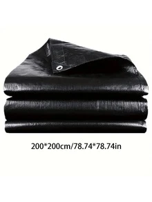 1 块重型黑色防水篷布 - 全天候、防紫外线、耐热、耐用、防撕裂，适用于露营、户外庭院、池塘、泳池盖、船只、房车 - 多用途 - 黑色 - 查看 9