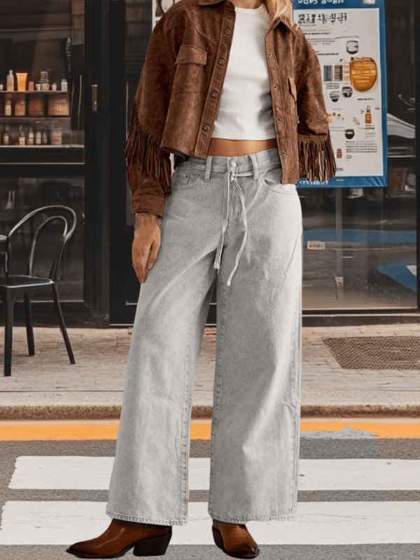 Women's Western-Style Fringed Jacket Spring Coat Loose Long Sleeves Zip Vintage Jacket Ladies New Jacket Outerwears