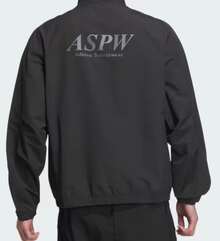 Adidas St Woven Jacket Woven Sports Casual Loose Letter Print Stand Collar Zipper Long Sleeve Jacket Unisex _JI6657 - Black - View 3