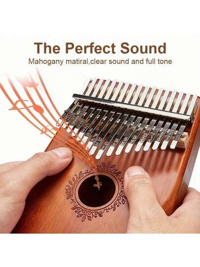 Key Kalimba Thumb Piano: Ergonomic Portable Finger Piano With Learning Guide And Tuning Hammer, Suitable For Adults, Beginners And Professionals (Random Packaging Color And Style)