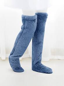 1 Pair Thick Down Leg Warmers, Knee Pads, Long Tube Floor Socks And Foot Warmers - Multicolor - View 5