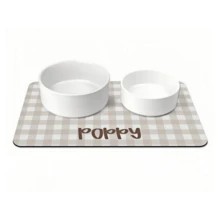 1PC Personalized Dog Bowl Mat, Custom Pet Name Mat,Dog Lover Gift, New Puppy Gift, Custom Cat Placemat, Unique Pet Feeding Mat,Perfect Gift For Birthday,Christmas,Thanksgiving,Halloween, And Special Occasions - Multicolor - View 2