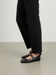 Ballerine da donna con punta quadrata - Nero - Visualizzare 1