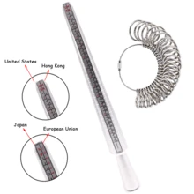 2pcs Ring & Finger Sizer Tools Set, Includes US-HK Ring Mandrel & Ring Sizer, For Ring Jewelry Making & Finger Measurement - Measuring Kit - View 13