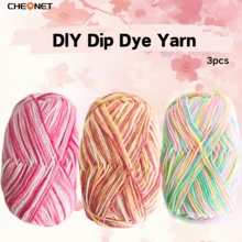 3 团柔软渐变色纱线，钩针和针织纱线，适合日常 DIY 钩针和针织毛衣、围巾、帽子、DIY 工艺品，50 克 * 3，适合初学者