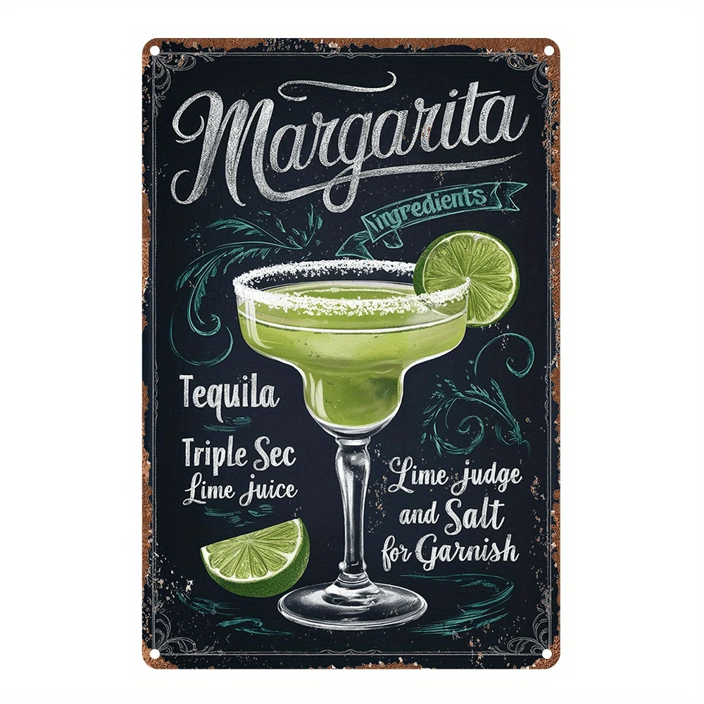 1pc Metal Sign Plate Vintage Style 2D Wall Art Decor, Retro Art Poster Plaque, Home Decor Gift, Creative DIY Art For Indoor/Outdoor, Home, Garden, Bar, Cafe, Club, Office, Street, Patio, Beach, Gallery, Gym, Garage, Laundry Room, Man Cave, Bathroom, Farm, Cabin, Etc. Random Hole Style