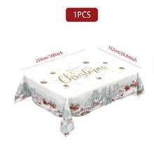Conjunto de toalha de mesa e capa para cadeira com estampa digital decorativa de 1/4/5/6/35 peças, casa de neve de Natal, rena, Papai Noel, árvore de Natal - Toalha de mesa lavável e à prova de poeira para móveis internos, adequada para decoração de sala de jantar interna, reuniões familiares, presentes, festas de fim de ano