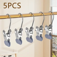 5件/10件儿童衣架不锈钢夹裤裙衣架多功能儿童晾衣夹 - 彩色 - 查看 17