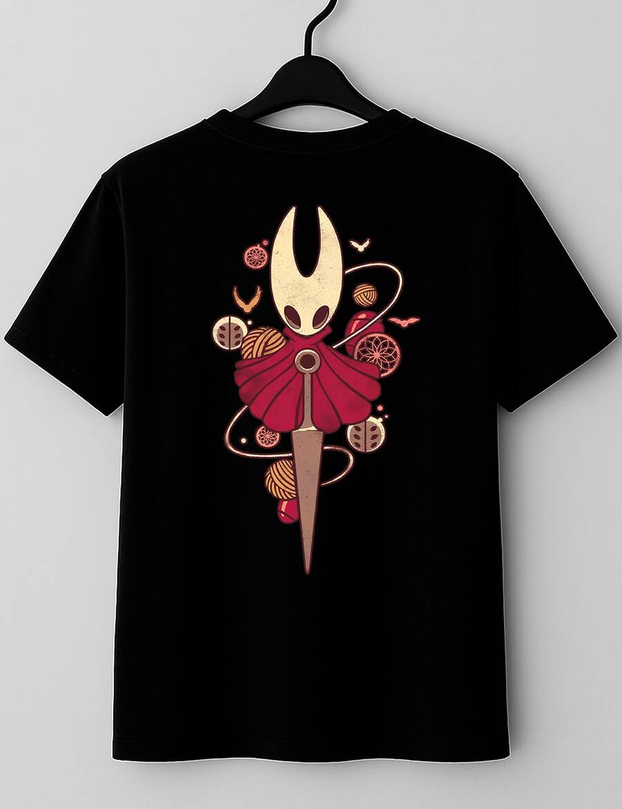 Hollow Knight Silksong Metroidvania T-Shirt Game Video Game Geek Nerd Gamer Comfort Style 100% Cotton Unisex Plus Size Casual Shirt Men Women Streat Casual Streatwear Immediate Shipping - màu đen - Xem 1