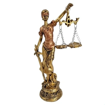 Estatueta Estátua Themis Deusa da Justiça Decoração Escritório Presente Formatura Advogado