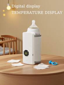1pc Milk Warmer Cup Pad, Portable Milk Warmer, 6-Level Digital Temperature Control Milk Bottle Warmer, Suitable For Maintaining Or Heating Water/Milk Above 35°C, Constant Temperature Heating USB Powered Leather Gift