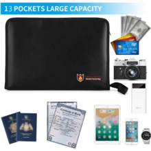 Flame Resistant Organ Folder Keep Documents Secure Store And Organize Important Files Protect Documents Bag Durable And Reliable Flame Resistant Document Storage A Must-Have For Home And Office Fire Suitable For Storing A4 Documents Passports Cash And Valuables Tote Bag Expand Folder - Black - View 6