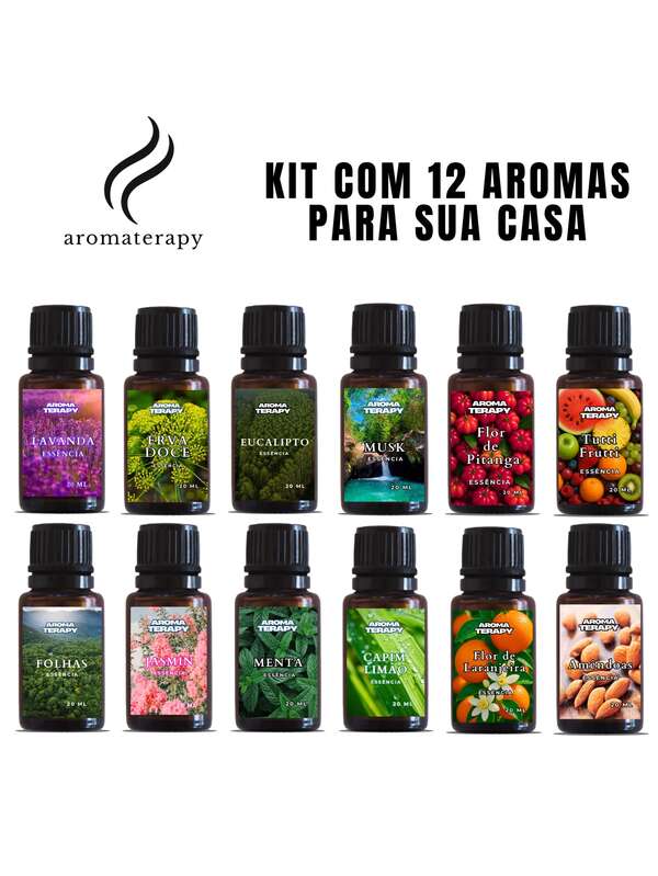 Kits Essência Aromática 20ml – Perfume para Casa, Aromatizador de Ambientes, Difusor e Spray Cheiroso