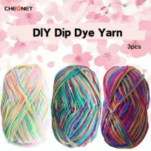 3 团柔软渐变色纱线，钩针和针织纱线，适合日常 DIY 钩针和针织毛衣、围巾、帽子、DIY 工艺品，50 克 * 3，适合初学者