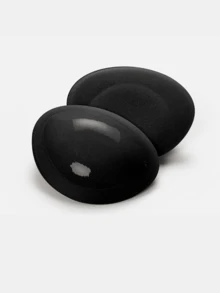 1 Pair Self-Adhesive Bra Pads For Women, Suitable For Bras, Swimwear Or Bikinis, Suitable For Larger Busts, Thickened Invisible, Applicable For Swimwear, Bikinis And Push-Up Bras, Regular Bra Cups - Black - View 3